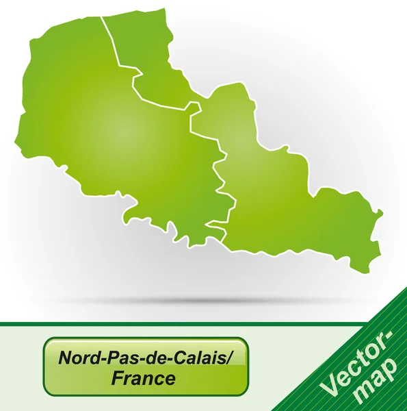 Karte von Nord-Pas-de-Calais — Stockvektor