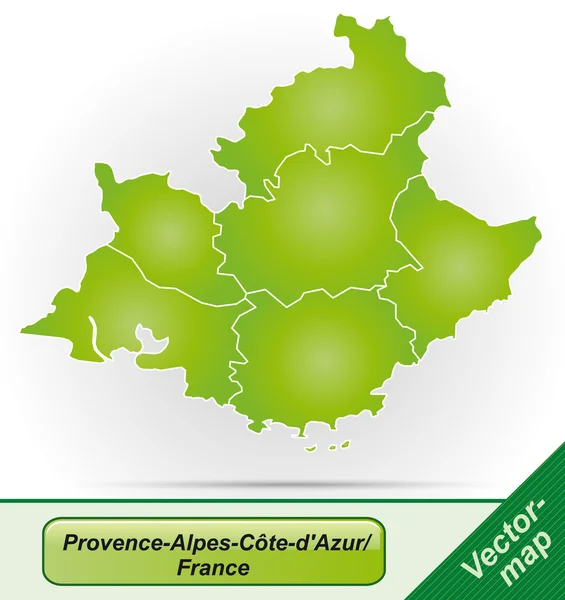 O mapa de Provence-Alpes-Cote d Azur —  Vetores de Stock