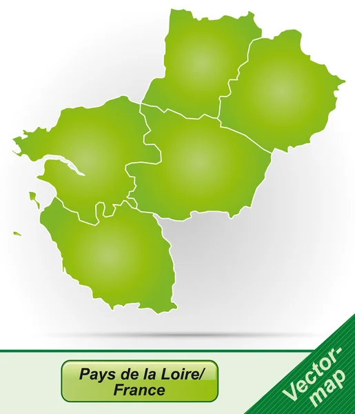 Karta pays de la Loire — Stock vektor