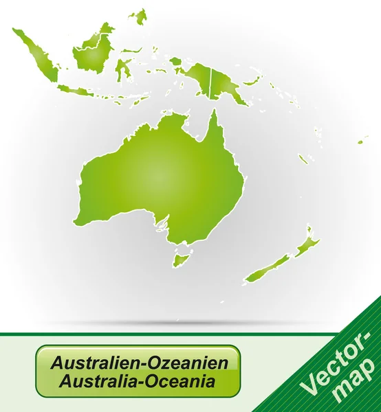 La mappa di Australia-Oceania — Vettoriale Stock