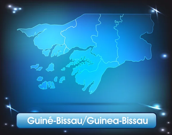 El mapa de Guinea Bissau — Vector de stock