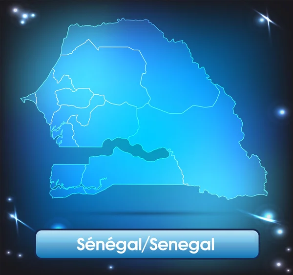 El mapa de Senegal — Archivo Imágenes Vectoriales