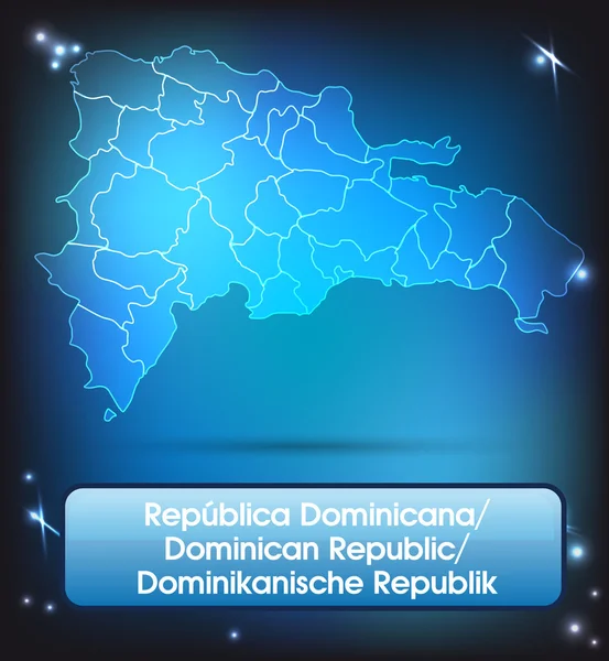 Mapa de República Dominicana — Vector de stock