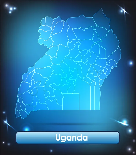 Mapę Ugandy — Wektor stockowy