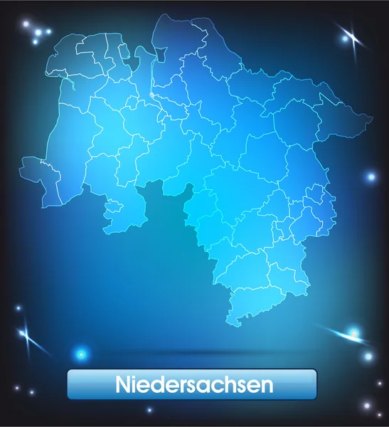 Karte von Niedersachsen — Stockvektor