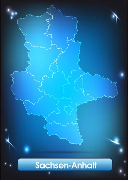 O mapa de Saxony-Anhalt — Vetor de Stock