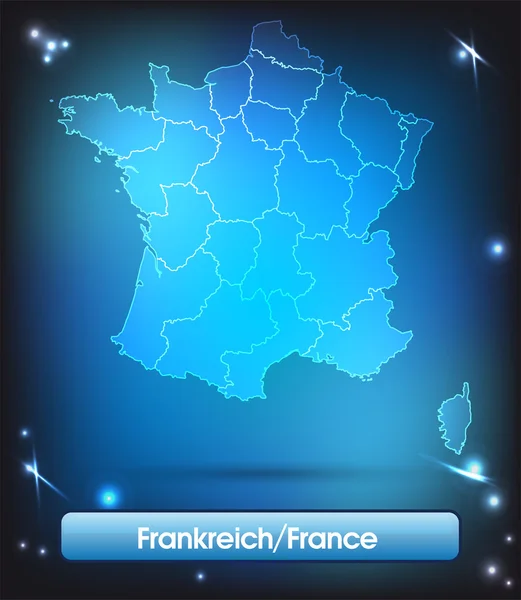 Landkarte von Frankreich — Stockvektor
