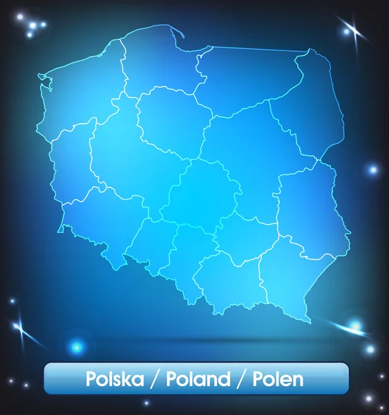 Mapa Polski — Wektor stockowy