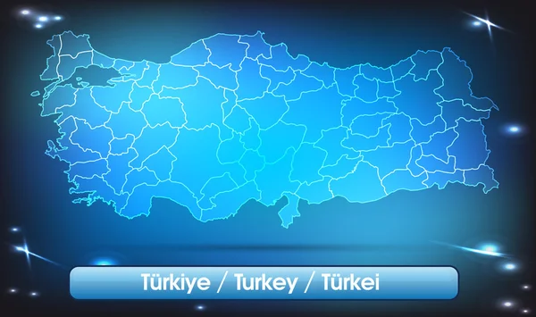 La mappa di Turchia — Vettoriale Stock