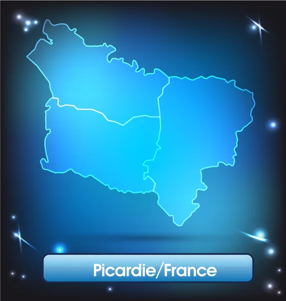 Karta över picardie — Stock vektor