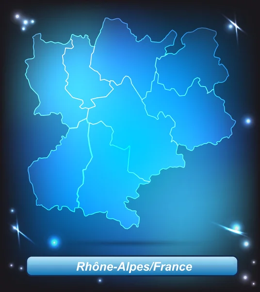 Mapa rhone-alpes — Wektor stockowy