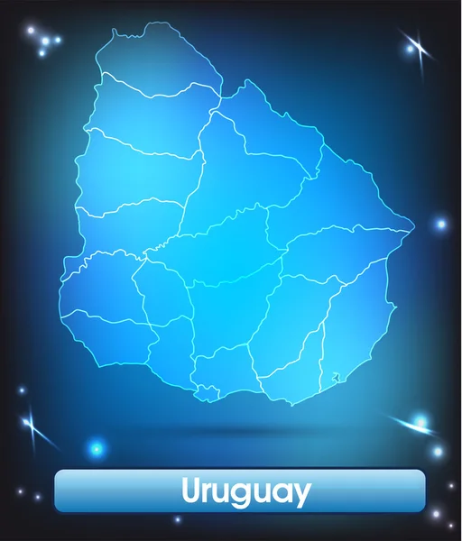 La carte de Uruguay — Image vectorielle