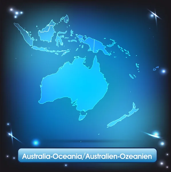 Mapa Australii i Oceanii — Wektor stockowy