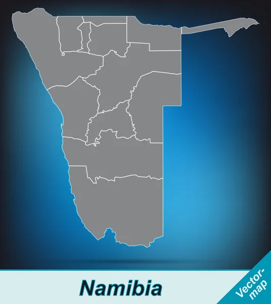 Karta över namibia — Stock vektor