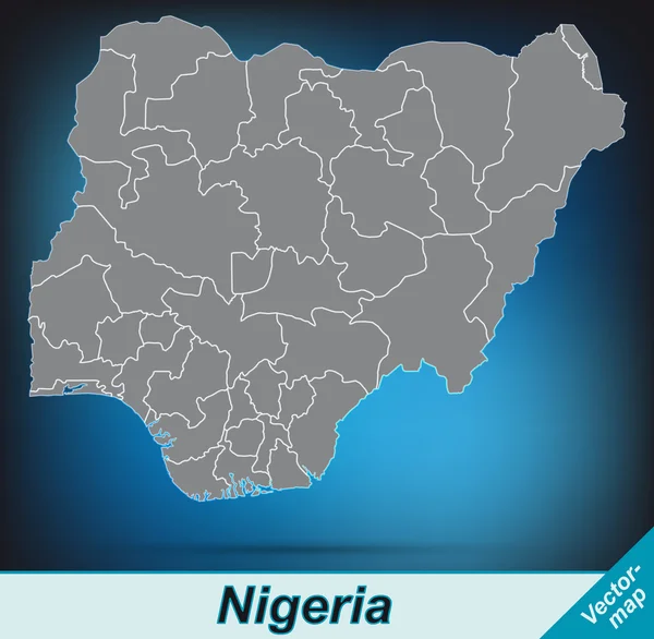 La mappa di Nigeria — Vettoriale Stock