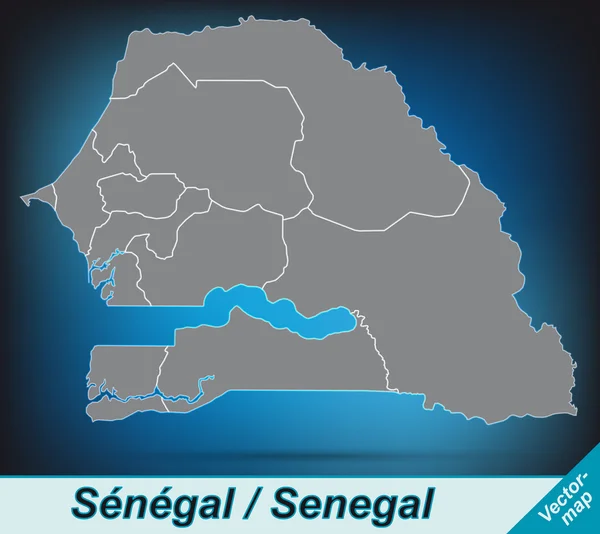 El mapa de Senegal — Archivo Imágenes Vectoriales