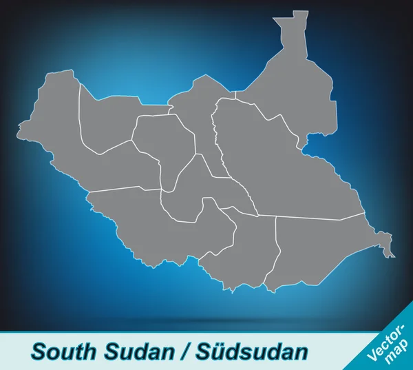 Карта Южного Судана — стоковый вектор