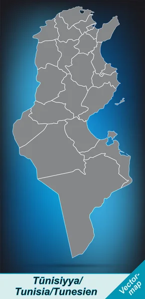 Mapa de tunisia — Archivo Imágenes Vectoriales