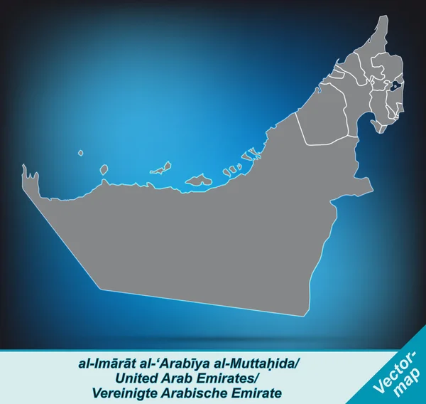 Mappa degli Emirati Arabi Uniti — Vettoriale Stock