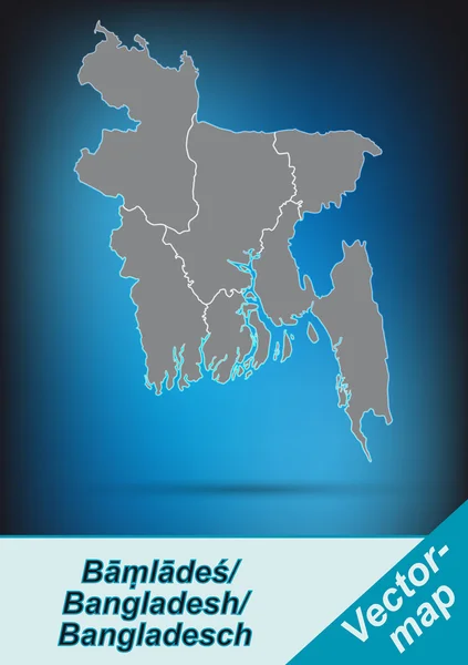 Kaart van bangladesh — Stockvector