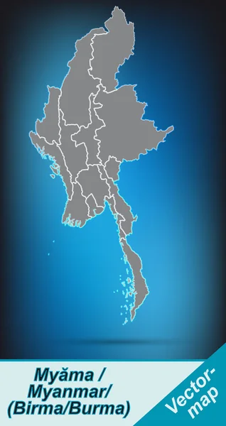 Карта Мьянмы — стоковый вектор