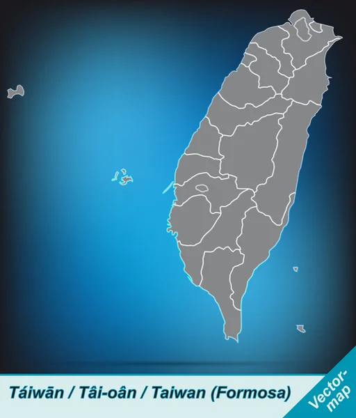 La mappa di Taiwan — Vettoriale Stock