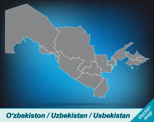 La carte de L'Ouzbékistan — Image vectorielle