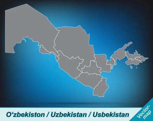 Karte von Usbekistan — Stockvektor