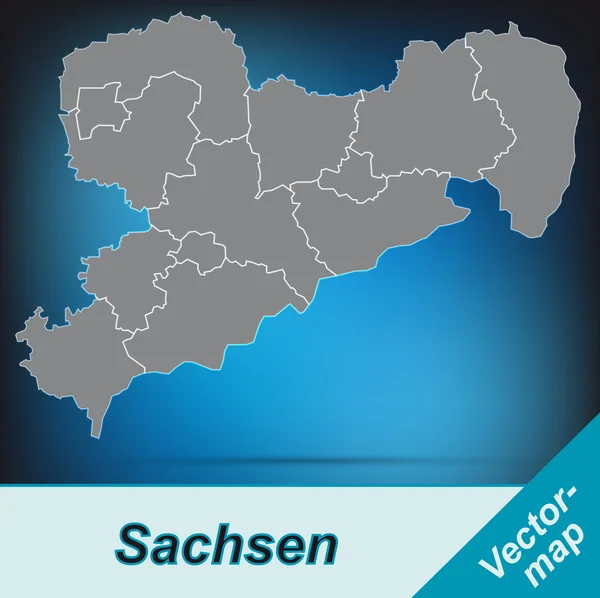 Karte von Sachsen — Stockvektor