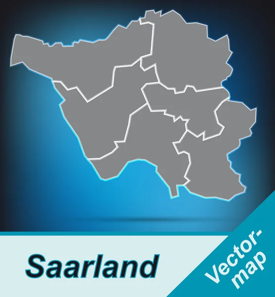 Karte des Saarlandes — Stockvektor