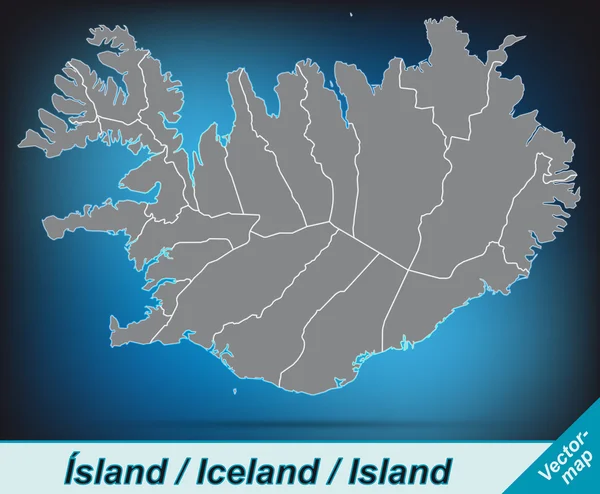 El mapa de Islandia — Archivo Imágenes Vectoriales