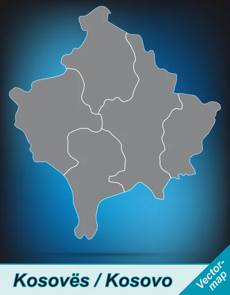 कोसोवोचा नकाशा — स्टॉक व्हेक्टर
