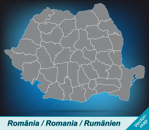 Mapa Rumunska — Stockový vektor