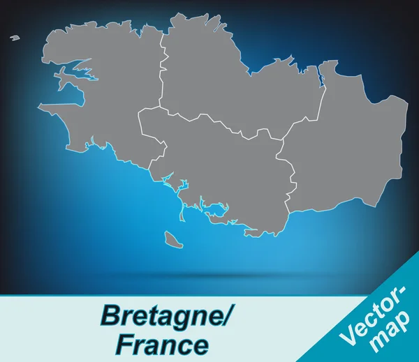 Karta över Bretagne — Stock vektor