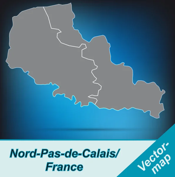 Karte von Nord-Pas-de-Calais — Stockvektor