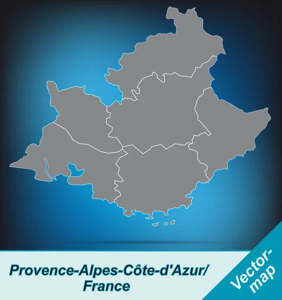 Mapa de Provenza-Alpes-Cote d Azur — Archivo Imágenes Vectoriales