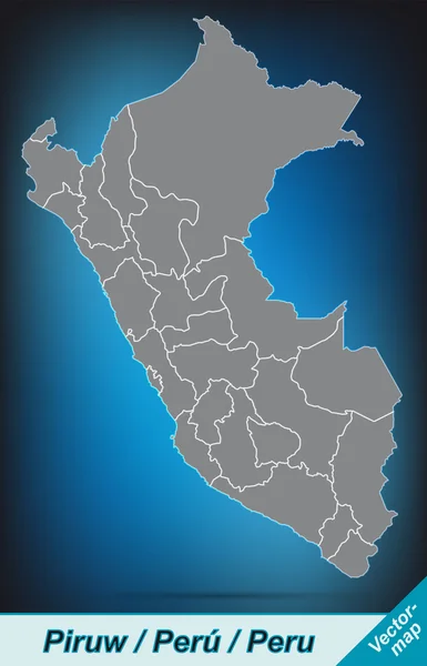 Χάρτης του Περού — Διανυσματικό Αρχείο