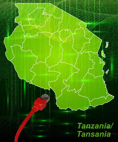 La mappa di Tanzania — Vettoriale Stock