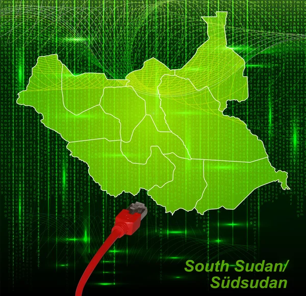 Mapa Sudanu Południowego — Wektor stockowy