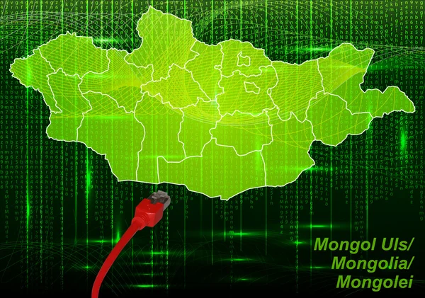 La mappa di Mongolia — Vettoriale Stock