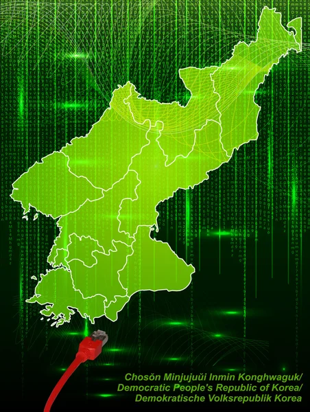 Mapa de Corea del Norte — Vector de stock