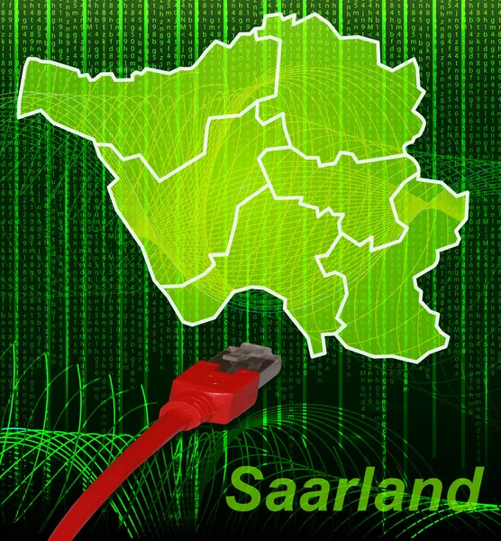 La mappa di Saarland — Vettoriale Stock