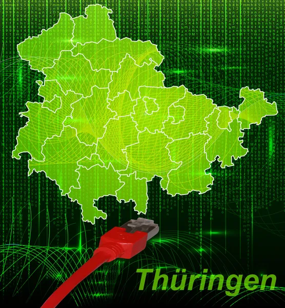 Karta över Thüringen — Stock vektor