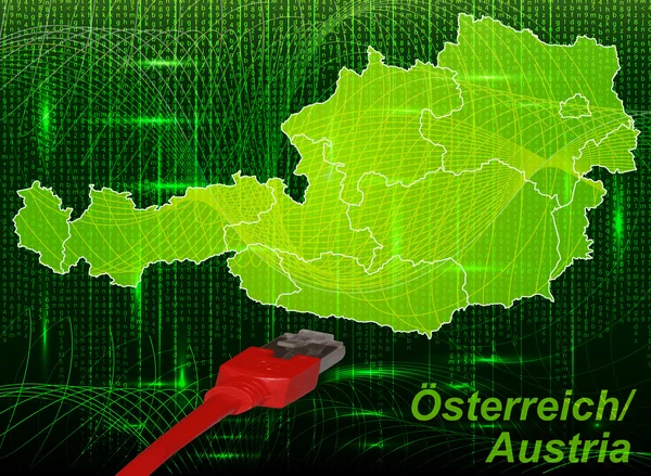 Karta över Österrike — Stock vektor