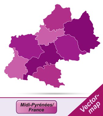 Karte von Midi-Pyrenäen