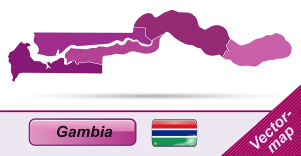 El mapa de Gambia — Archivo Imágenes Vectoriales