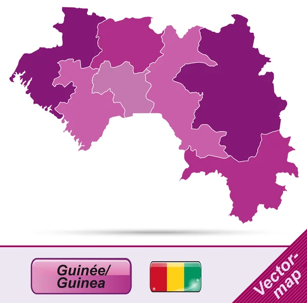 Mapa Guineje — Stockový vektor