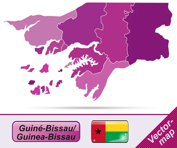 Mapa Guineje Bissau — Stockový vektor