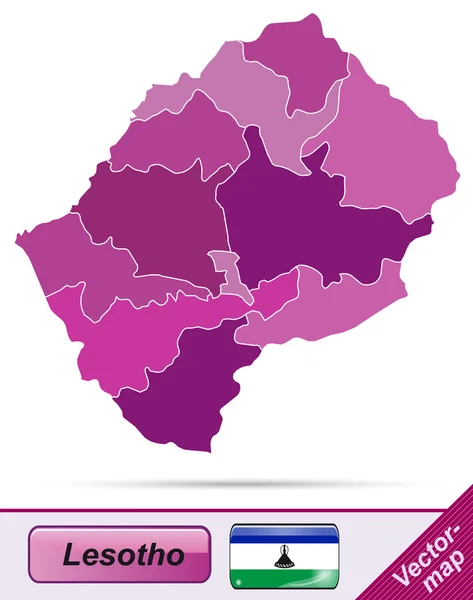 La carte de Lesotho — Image vectorielle