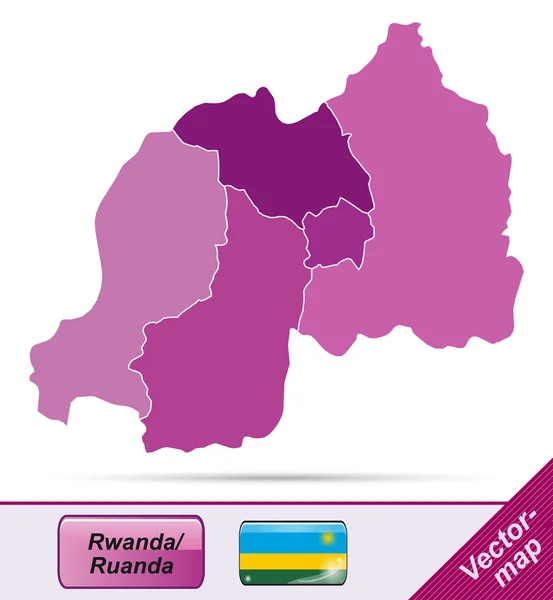 Mapa Rwandy — Stockový vektor